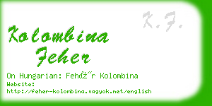 kolombina feher business card